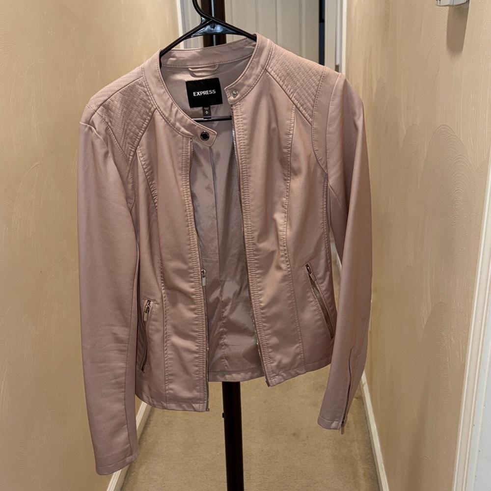 Express Women's Pink  Faux Leather Jacket